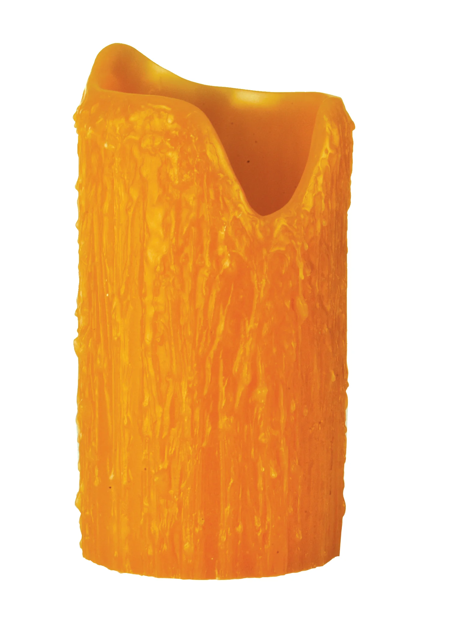4"W X 8"H Poly Resin Honey Amber Uneven Top Candle Cover