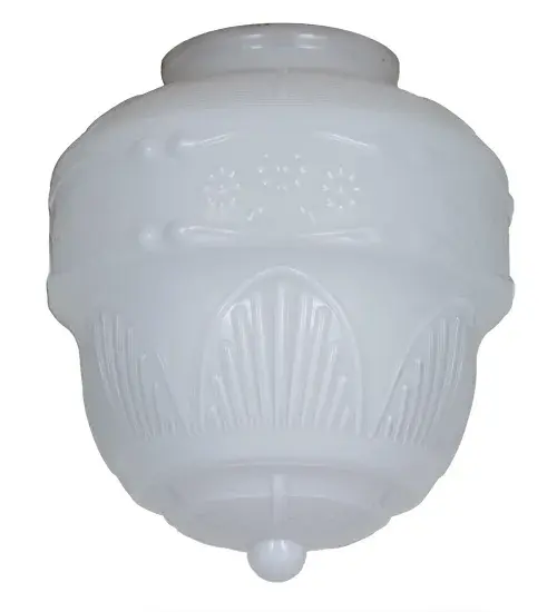 Revival Schoolhouse Glass reflects an authentic classic design. A perfectly formed shade is handcrafted of White Etched Opal Schoolhouse Glass with rich artisanship and style. Initially used in private residences; schools; galleries; and libraries; this Schoolhouse Rochelle Shade pairs well with table and floor lamps or wall and ceiling fixtures to illuminate a broad range of interiors today. The Revival Schoolhouse Rochelle Shade is featured in our American-designed; handcrafted Schoolhouse Lighting Collection. - alternate view