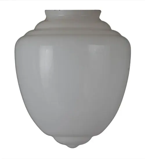 White art glass reflects an authentic classic acorn-styled design; a perfectly formed shade that was handcrafted with rich artisanship and style. Originally used in private residences; schools; galleries; and libraries; this gorgeous shade can be utilized with ceiling pendant hardware to illuminate various interiors today. This vintage-style lighting fixture features a refined yet consistently distinctive style that originated back in public buildings in the early 1920s--inspired by homes and libraries from Wells; Maine; to Lawson; Missouri. The Lancaster Shade is included in our American-designed; handcrafted Traditional Lighting Collection. - alternate view