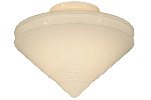 The Revival Schoolhouse glass reflects an authentic classic design. A perfectly formed shade is handcrafted of White Opal Schoolhouse Glass with rich artisanship and style. Initially used in private residences; schools; galleries; and libraries; this Schoolhouse Deco Ball Shade pairs well with table and floor lamps or wall and ceiling fixtures to illuminate a broad range of interiors today. The Revival Schoolhouse Deco Ball Shade is featured in our American-designed; handcrafted Schoolhouse Lighting Collection.