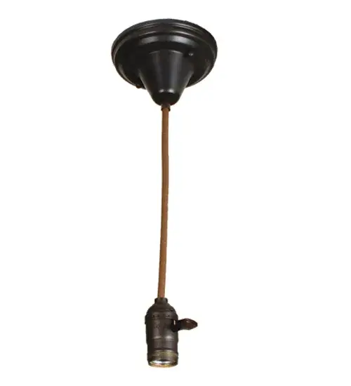 Every Meyda Tiffany item is a unique handcrafted work of art. Natural variations in the wide array of materials that we use to create each Meyda product make every item a masterpiece of its own. Photographs are a general representation of the product. Colors and designs will vary. Collection: Revival Finish: Craftsman Brown Glass: Brown Wire Notes: Socket Hanger Width: 5.00" Height: 9.00" Length: 5.00" Weight: 1.00 lb Number of Bulbs: 1 Maximum Wattage: 60.00 W Bulb Type: A19 Bulb Base: E26 Material: Metal Country of Origin: USA Safety Listing: Dry Safety Rating: Damp