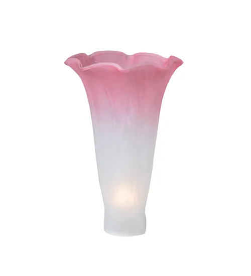 3"W x 5"H White/Pink Lily Shade