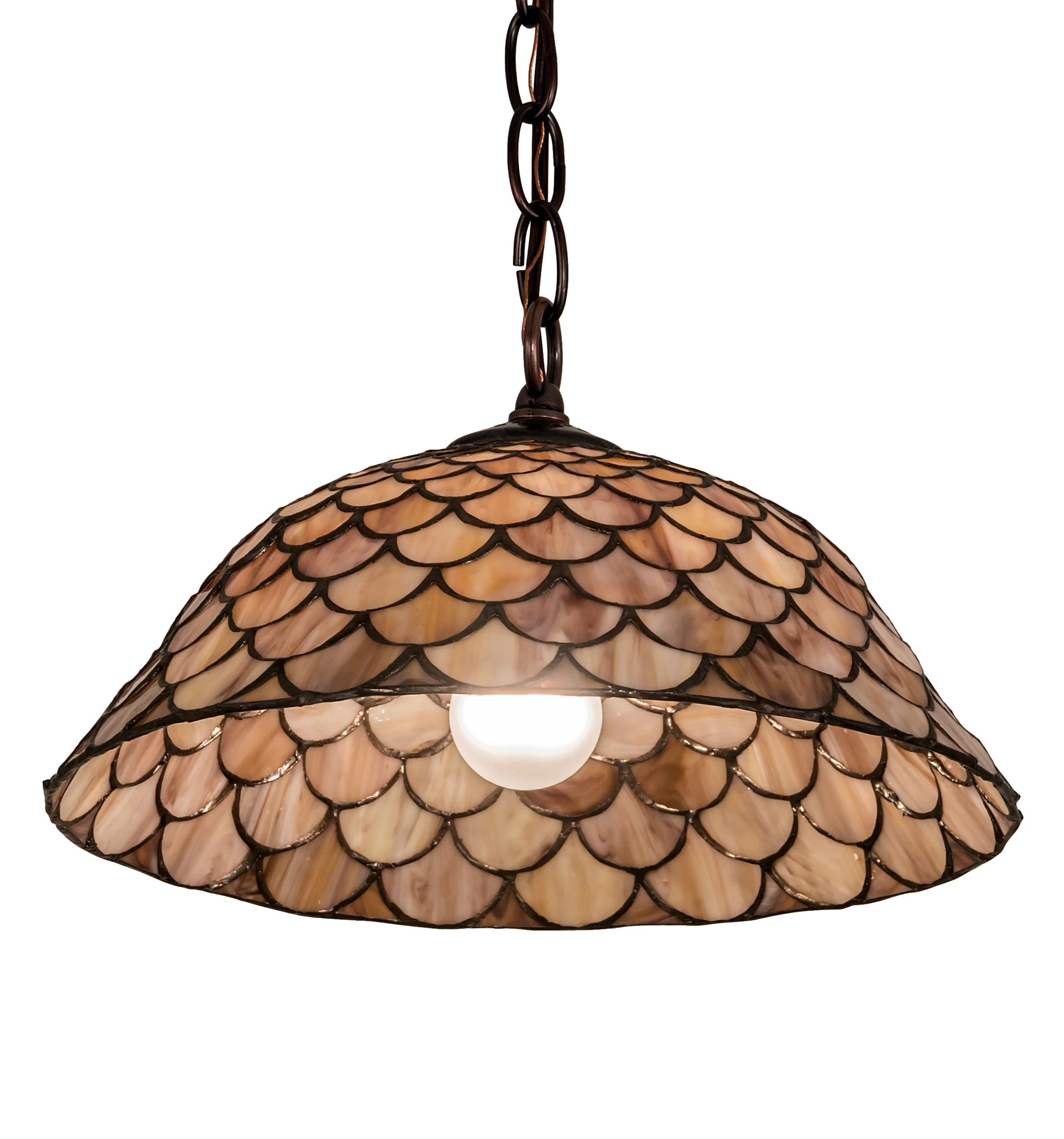 12"W Tiffany Fishscale Pendant