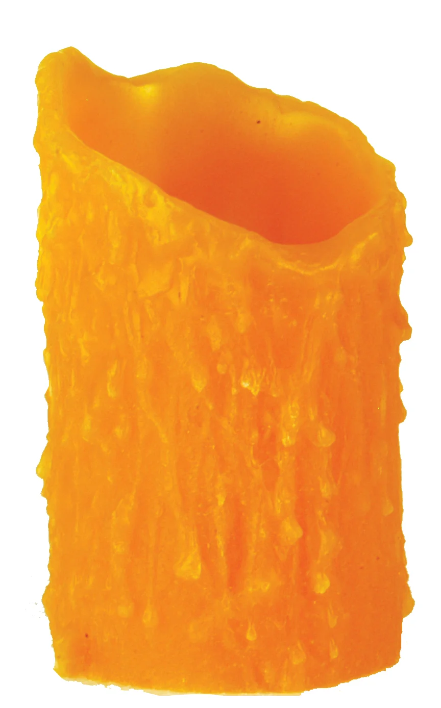 3"W X 5"H Poly Resin Honey Amber Uneven Top Candle Cover