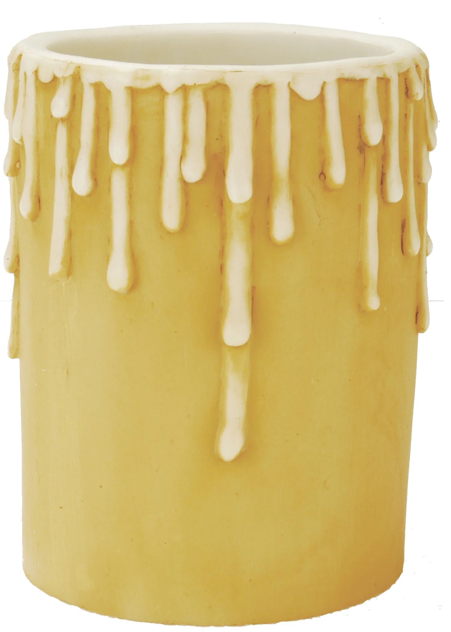 4"W X 5.5"H Poly Resin Ivory Flat Top Candle Cover