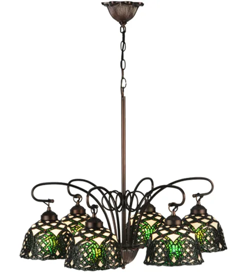 31"W Jeweled Knot 6 LT Chandelier