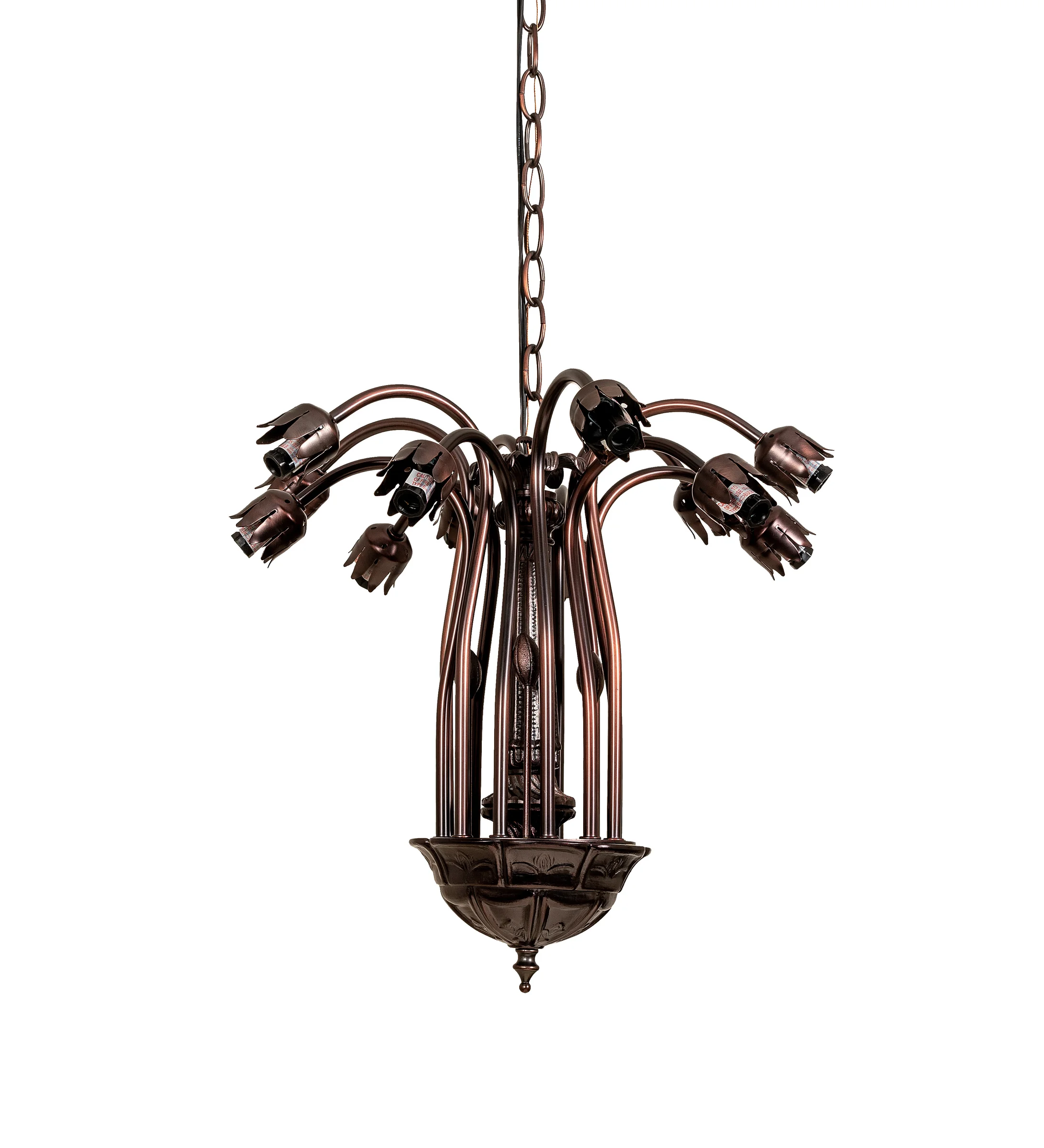 Pond Lily 12 Light Chandelier Hardware in Mahogany Bronze