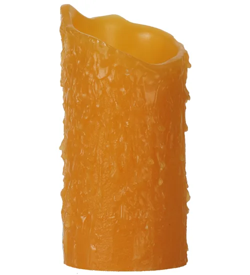 3"W X 6"H Poly Resin Honey Amber Uneven Top Candle Cover