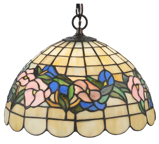 13" Wide Tiffany Pansy Pendant