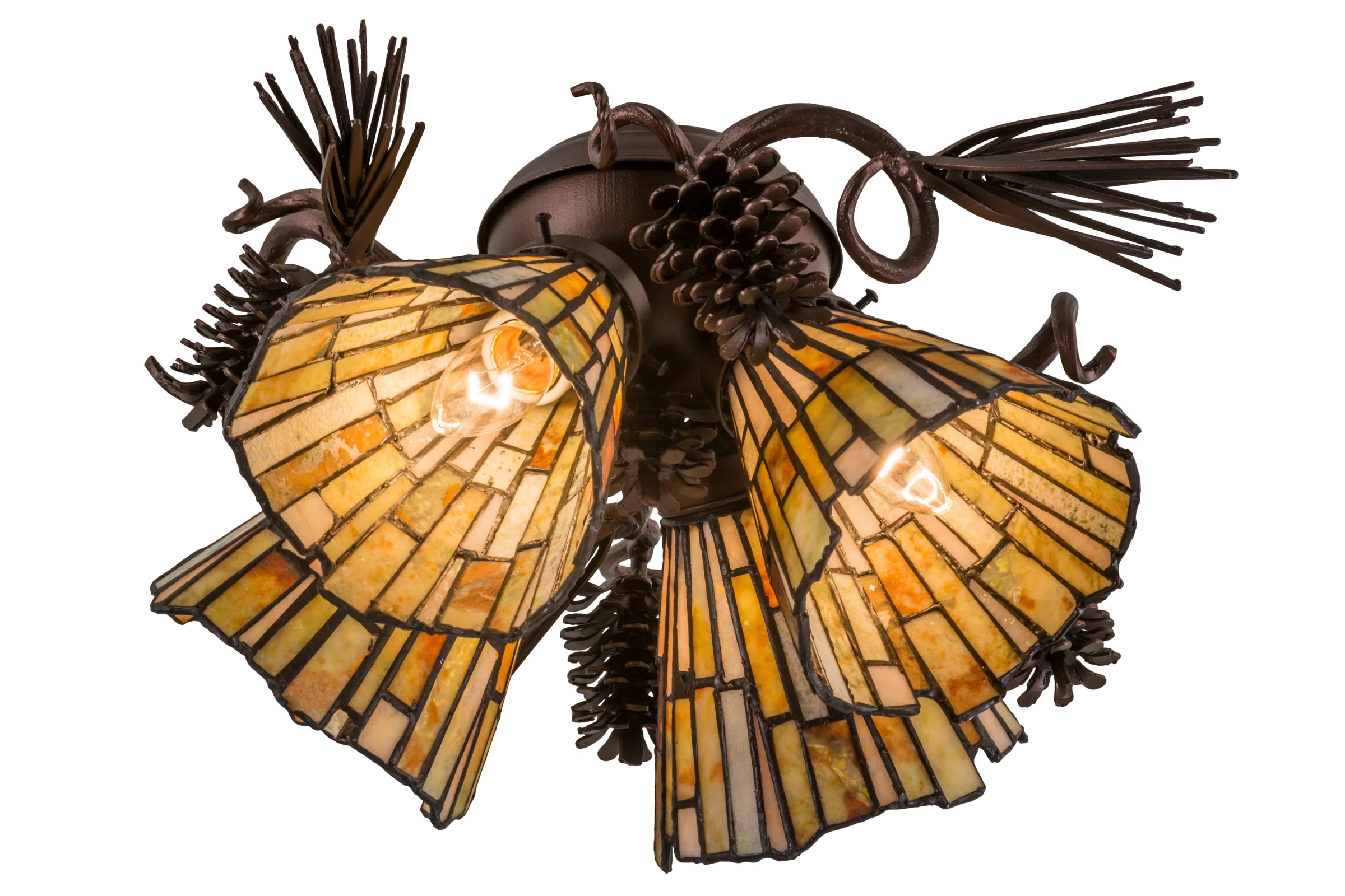 Delta Four Light Fan Light Fixture in Mahogany Bronze