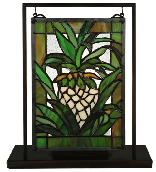 6"W X 9"H Welcome Pineapple Lighted Mini Tabletop Window