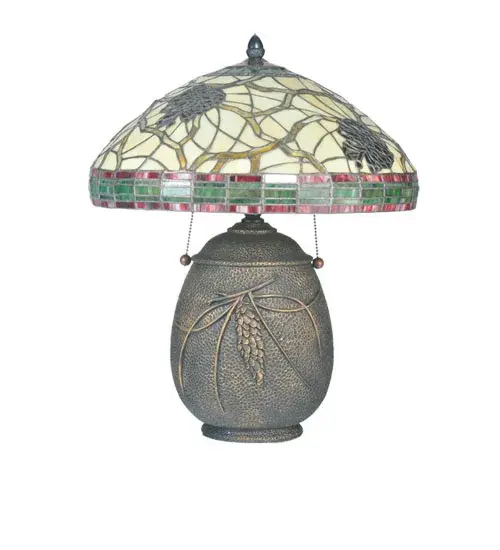 20"H Burgundy Pinecone Table Lamp - Image 3