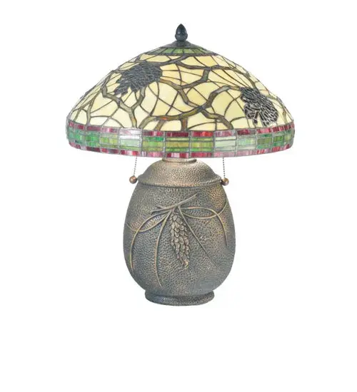 20"H Burgundy Pinecone Table Lamp - Image 4