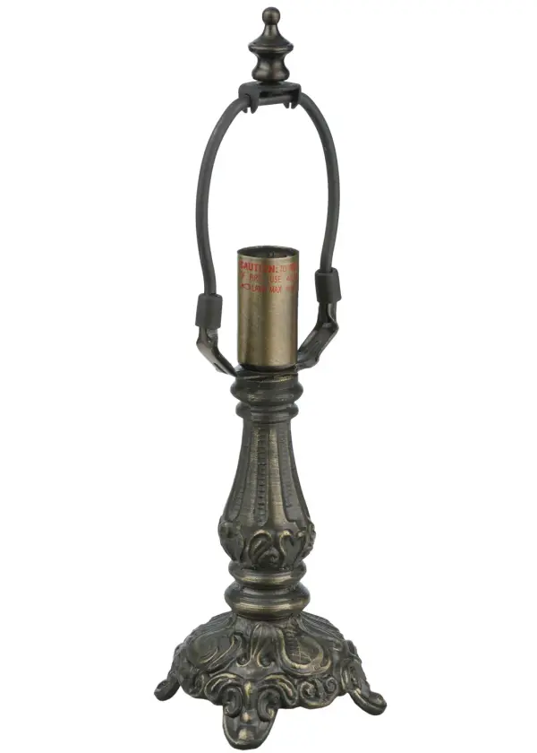 Every Meyda Tiffany item is a unique handcrafted work of art. Natural variations in the wide array of materials that we use to create each Meyda product make every item a masterpiece of its own. Photographs are a general representation of the product. Colors and designs will vary. Collection: Mini Footed Finish: Mahogany Bronze Width: 4.00" Height: 5.50" Length: 4.00" Weight: 1.00 lb Number of Bulbs: 1 Maximum Wattage: 40.00 W Bulb Type: G12 Bulb Base: Candelabra Material: Zinc Country of Origin: CHINA Safety Listing: Dry Safety Rating: Dry