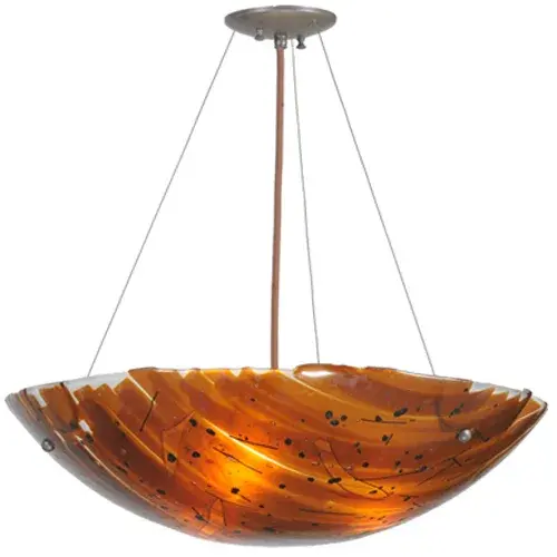 24"W Torta Fused Glass Inverted Pendant - Image 1