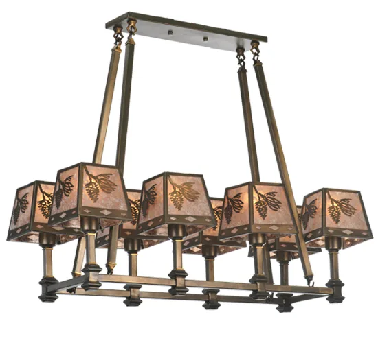 38" Long Balsam Pine 8 Light Chandelier