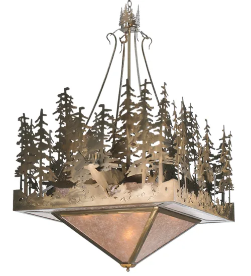 40"Sq Deer at Lake Inverted Pendant