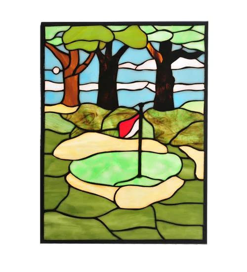 10.5"W X 13.5"H Golf Stained Glass Window