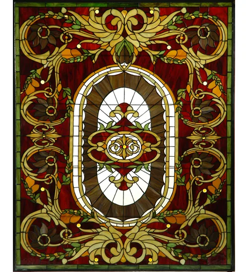 39"W X 48"H Regal Splendor Stained Glass Window