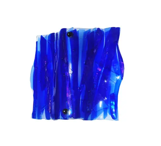 Every Meyda Tiffany item is a unique handcrafted work of art. Natural variations in the wide array of materials that we use to create each Meyda product make every item a masterpiece of its own. Photographs are a general representation of the product. Colors and designs will vary. Collection: Metro Fusion Finish: Nickel Glass: Blues/Clear Notes: Custom Crafted In Yorkville, New York Please Allow 30 Days Width: 13.00" Height: 11.00" Length: 3.50" Weight: 6.00 lb Extension from Wall: 3.50" Number of Bulbs: 1 Maximum Wattage: 60.00 W Bulb Type: T10 Bulb Base: E26 Material: Steel Country of Origin: USA Safety Listing: Dry Safety Rating: Damp - alternate view