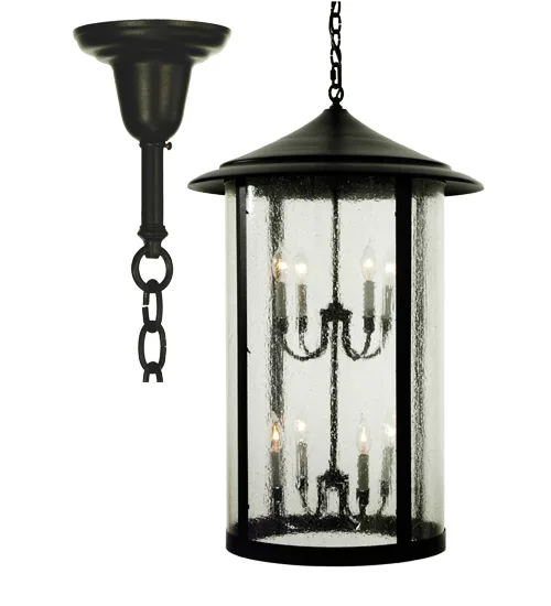 Fulton Eight Light Pendant in Textured Black