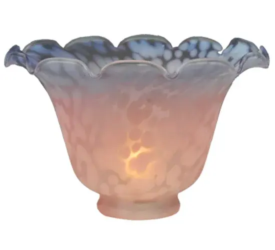 6" Wide Fluted Bell Pink and Blue Shade - Image 1