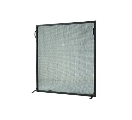 The simple minimalist look of this firescreen features a mesh to frame and active roaring fireplace. Handcrafted by Meyda artisans in the USA.