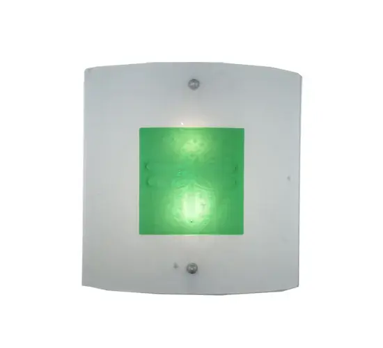 This contemporary Metro Fusion wall sconce features an original lighting design that is far from traditional. This unique shade features a Dragonfly in Bas Relief on green-coloured kiln-fired; fused art glass; surrounded by a Frosted Art Glass background. Bas-relief is a decorative sculptural technique in which designs are raised slightly from the glass surface; creating a subtle 3D texture; depth; and an interplay with light. It is perfect for a beautiful display in hallways; dining areas; and living spaces in fine homes and hotels. The Metro Fusion Wings Wall Sconce is included in our American-made; American- designed; handcrafted Fused Glass Collection; manufactured in Yorkville; New York. The fixture is UL and cUL listed for dry and damp locations. Each shade is a unique work of art with color variations based on natural ingredients inherent in the glass. The Quality Bent Glass division of Meyda Lighting is over 100 years in the making. Today; we are still creating timeless masterpieces using tools and methods from the days when we supplied Tiffany Studios. Fused glass colors and metal finishes are customizable; as each fixture is handcrafted to order. - alternate view