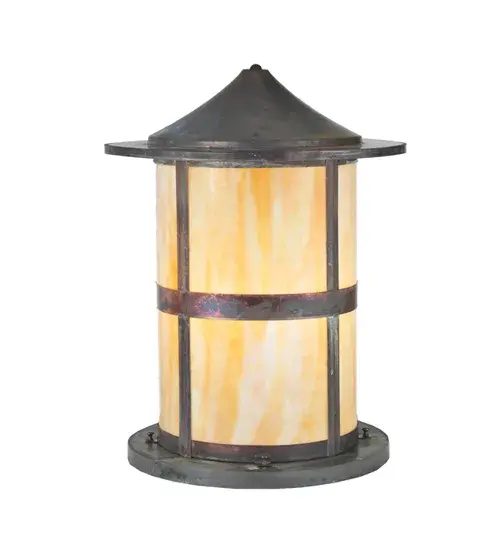 Handcrafted from Solid Brass with alluring beauty. This stunning Craftsman Signature lantern features a Beige Art Glass diffuser that is enhanced with an Antique Copper finish. Display this wall sconce to illuminate the exterior of timber homes; modern farmhouses; and other spaces. The fixture is perfect for installation on piers; decks; and patios in fine homes; hotels; restaurants; and other residential and commercial spaces The Fulton Pier Mount is included in our American-made; American-designed; handcrafted Craftsman Signature Series; manufactured in Yorkville; New York. UL and cUL listed for dry; damp; and wet locations. Our Build Your Own Craftsman Signature Series features unlimited combinations of styles. The collection is called Build Your Own because it is fully configurable and customizable from size and design to finish and lens color. Choose from any of the multitude of style options; or send us your own concept today! Call today to learn how to use the configuration tool available on our website for an instant item number!