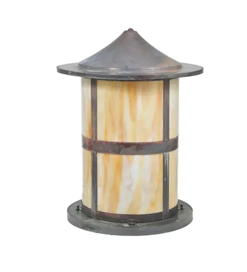 Handcrafted from Solid Brass with alluring beauty. This stunning Craftsman Signature lantern features a Beige Art Glass diffuser that is enhanced with an Antique Copper finish. Display this wall sconce to illuminate the exterior of timber homes; modern farmhouses; and other spaces. The fixture is perfect for installation on piers; decks; and patios in fine homes; hotels; restaurants; and other residential and commercial spaces The Fulton Pier Mount is included in our American-made; American-designed; handcrafted Craftsman Signature Series; manufactured in Yorkville; New York. UL and cUL listed for dry; damp; and wet locations. Our Build Your Own Craftsman Signature Series features unlimited combinations of styles. The collection is called Build Your Own because it is fully configurable and customizable from size and design to finish and lens color. Choose from any of the multitude of style options; or send us your own concept today! Call today to learn how to use the configuration tool available on our website for an instant item number! - alternate view