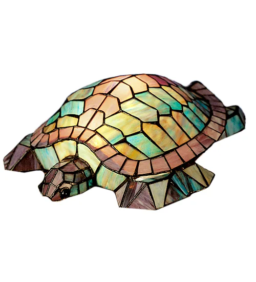 4.5"H Turtle Tiffany Glass Accent Lamp