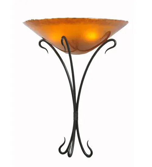 18" Wide Autumn Moon Fused Glass Wall Sconce - Image 1