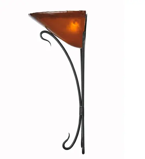 18" Wide Autumn Moon Fused Glass Wall Sconce - Image 3