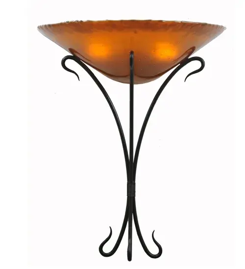 18" Wide Autumn Moon Fused Glass Wall Sconce - Image 4