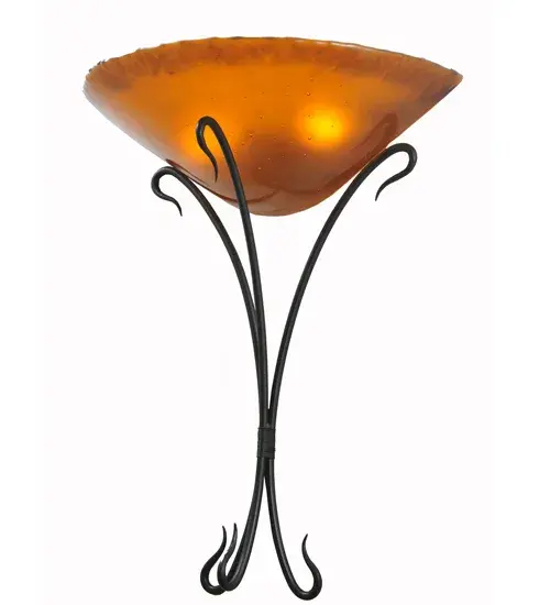 18" Wide Autumn Moon Fused Glass Wall Sconce - Image 5