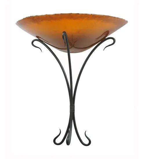 18" Wide Autumn Moon Fused Glass Wall Sconce - Image 7