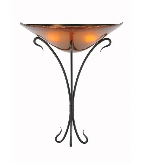 18" Wide Autumn Moon Fused Glass Wall Sconce - Image 8