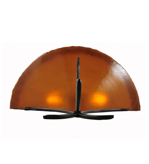 18" Wide Autumn Moon Fused Glass Wall Sconce - Image 9