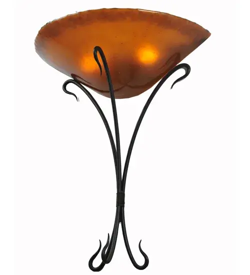 18" Wide Autumn Moon Fused Glass Wall Sconce - Image 10