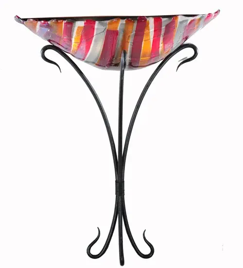 18"W Lava Fused Glass Wall Sconce - Image 4