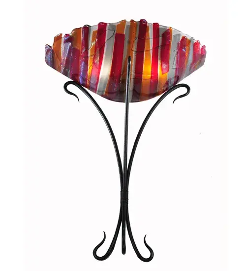 18"W Lava Fused Glass Wall Sconce - Image 5