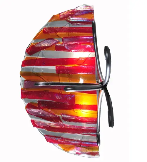18"W Lava Fused Glass Wall Sconce - Image 8
