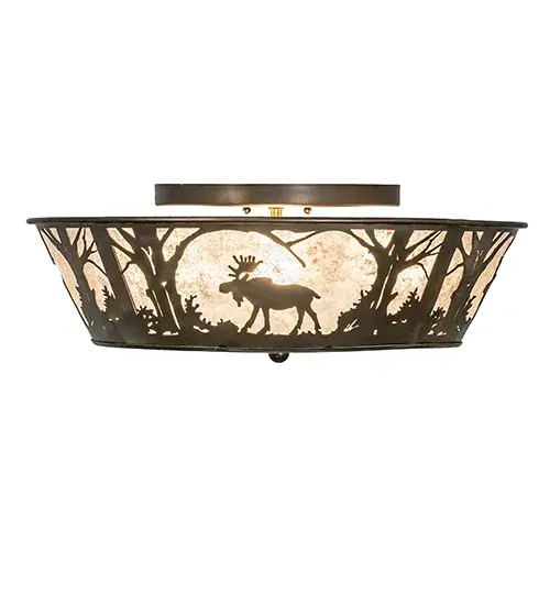 22"W Northwoods Moose at Dawn Flushmount - Image 5