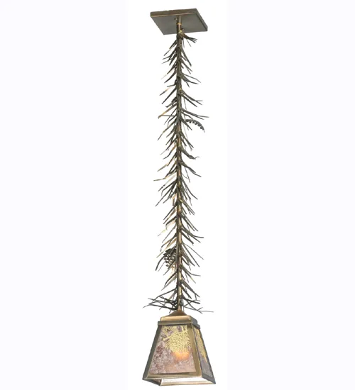 7" Square Winter Pine Mini Pendant