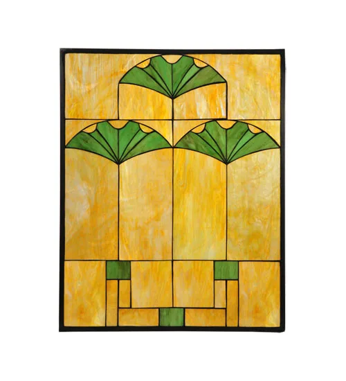 20"W x 25"H Ginko Stained Glass Window