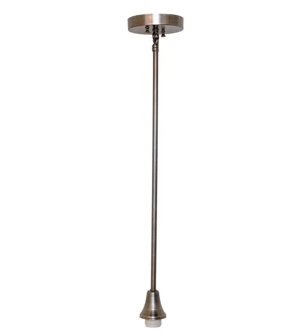 Sleek and minimalistic. This ceiling pendant hardware features a decorative style and is finished in warm, hand-applied Antique Nickel. The Contemporary Pendant Hardware is included in our American-designed, handcrafted Contemporary Hardware Collection. The hardware is UL and cUL listed for dry and damp locations. Finish: Antique Nickel Width: 5.00" Height: 28.00" Length: 5.00" Weight: 2.00 lb Number of Bulbs: 1 Maximum Wattage: 60.00 W Bulb Type: A19 Bulb Base: E26 Material: Steel Country of Origin: USA Safety Rating: Damp