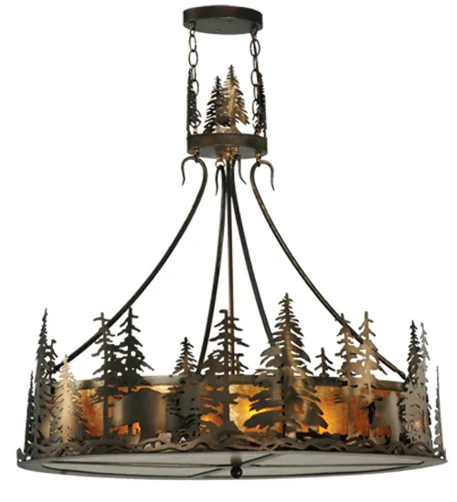 36" Long Bear at Dusk Oblong Inverted Pendant
