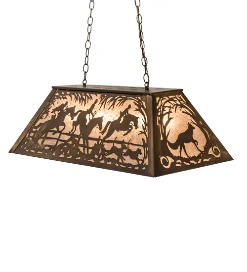 33" Long Fox Hunt Oblong Pendant - Image 2