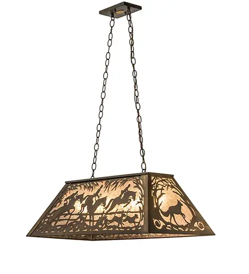 33" Long Fox Hunt Oblong Pendant - Image 11