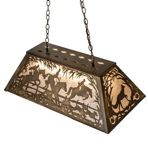 33" Long Fox Hunt Oblong Pendant - Image 4